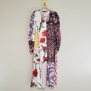 QMP NWT Set Maxi Duster Pants 38/8/Medium Floral Animal Print Wide Leg Bohemian